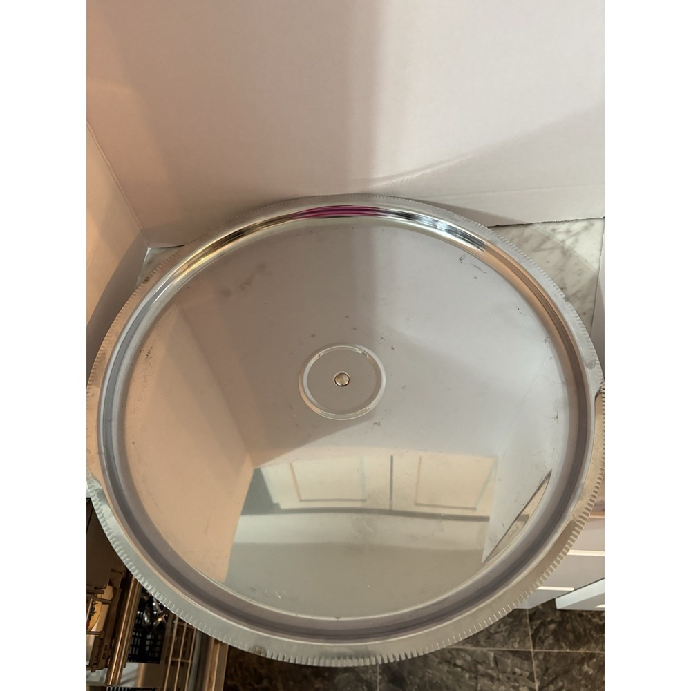 Vintage Kromex Chrome Lazy Susan Serving Tray. MCM. Made in USA. 16" Round